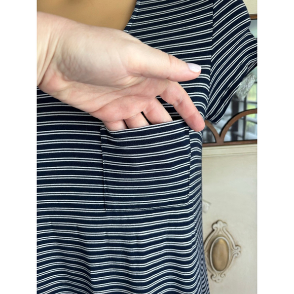 EUC Soma Navy & White Striped Maxi | Size Small - Picture 3 of 7